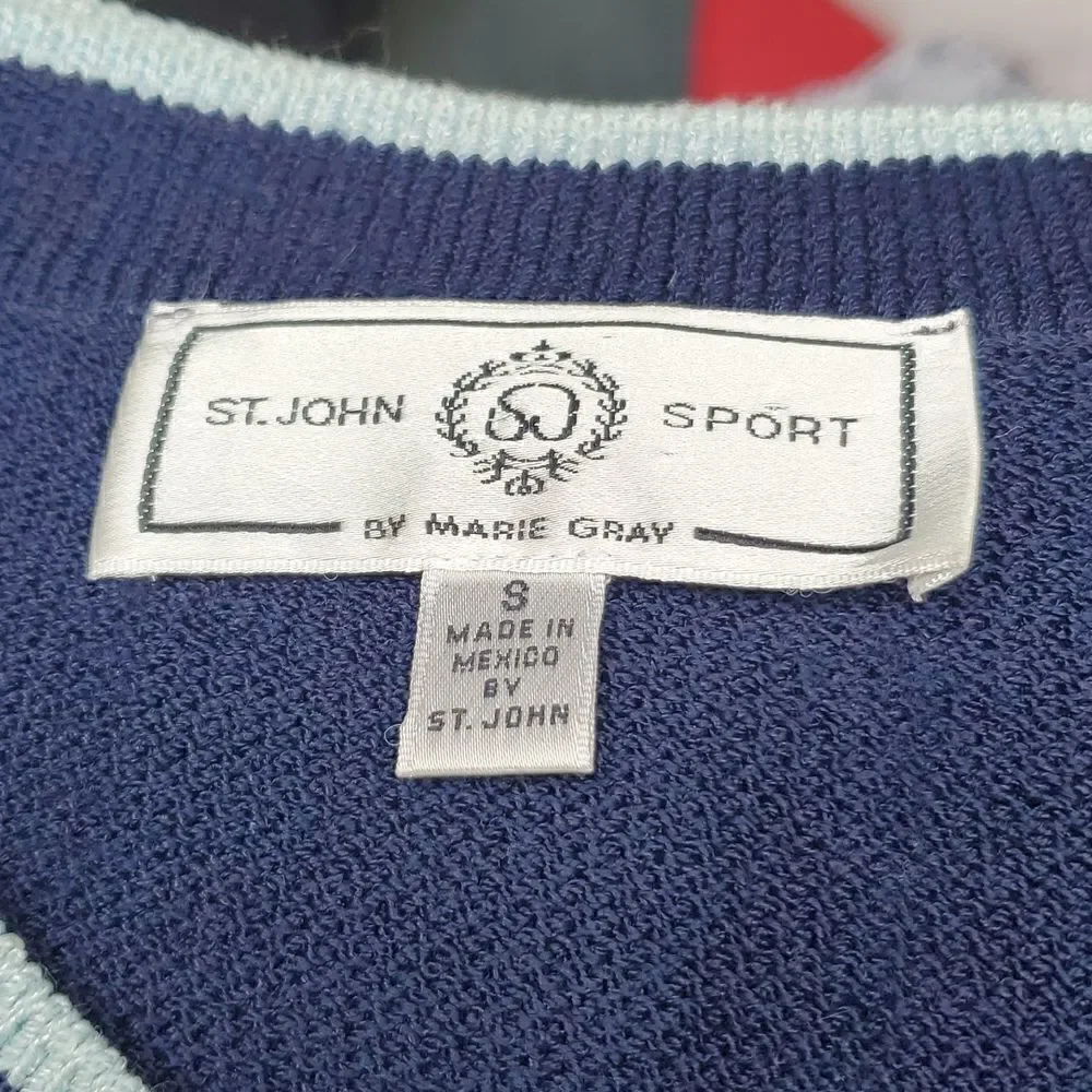 St. John Sport | Embroidered Knit Sweater Vest